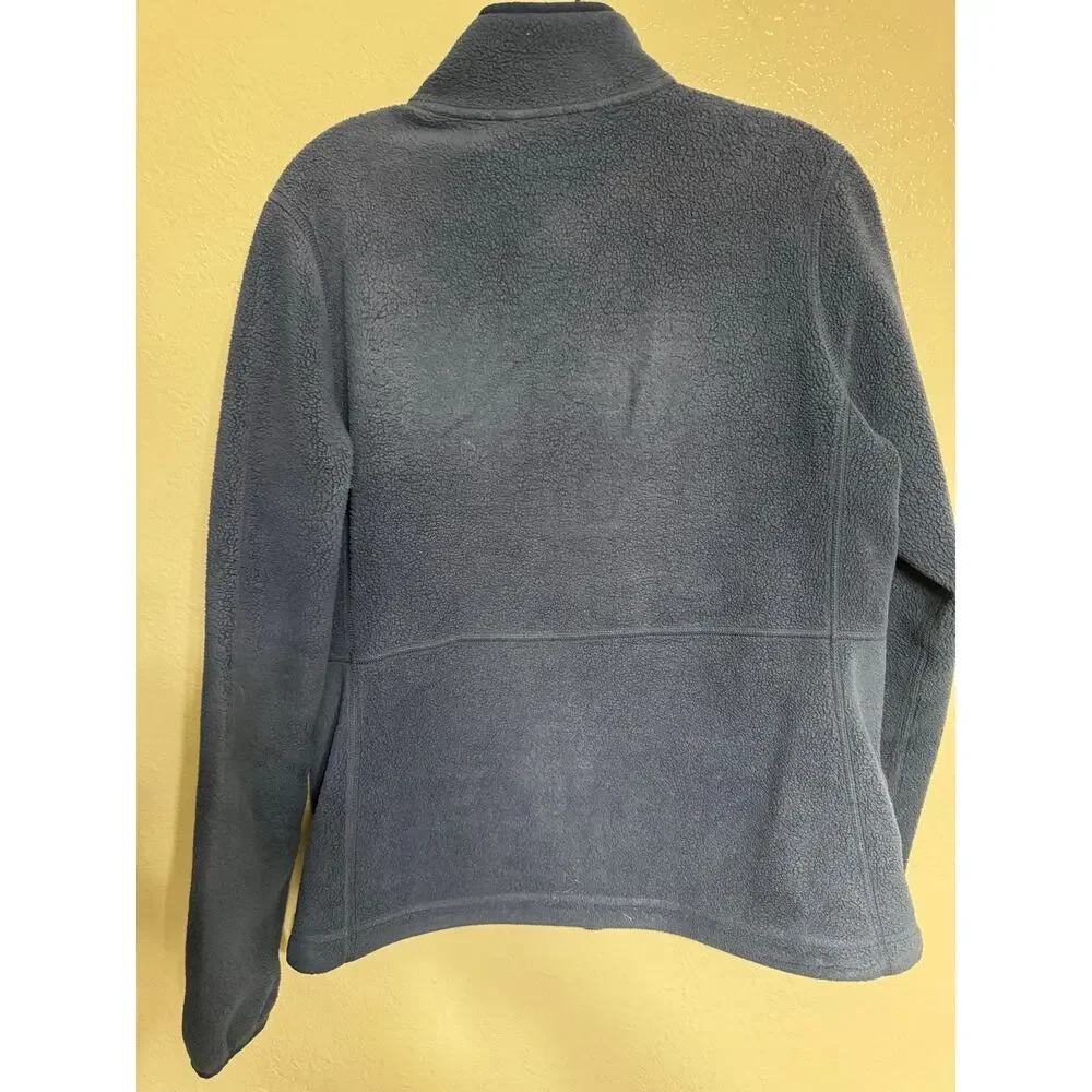 L.L. Bean Women’s M Reg Navy Full Zip Fleece Jacket Outdoor Hiking Polartec Sty